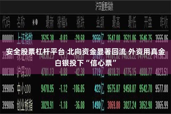 安全股票杠杆平台 北向资金显著回流 外资用真金白银投下“信心票”